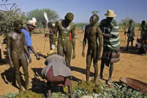 Excretion: Men during the Pokot Sapana Ceremony Kenya