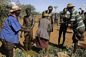 Excretion: Men during the Pokot Sapana Ceremony Kenya