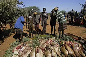 Excretion: Men during the Pokot Sapana Ceremony Kenya