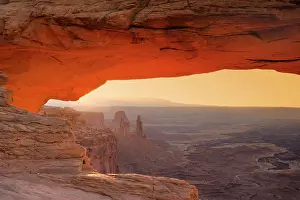 Maze: Mesa Arch - View through Mesa Arch into the maze