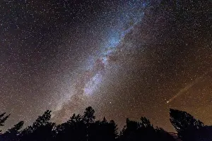 Planet: Meteor and Milky Way in the sky of the Alps, Vanoise