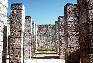Monuments: Mexico, Chichen, Itza, - Temple of the Warriors