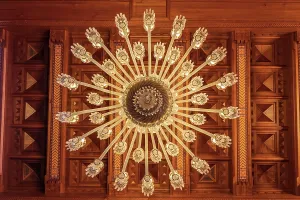 Oman: Middle East, Arabian Peninsula, Oman, Muscat. Chandelier