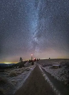 Starry: Milky Way over Feldberg in winter, Baden-Wurttemberg