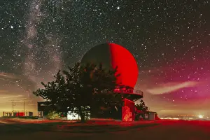 Star: Milky Way above red radar dome