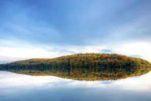 Constance: The Mindelsee lake in fall on Lake Constance near