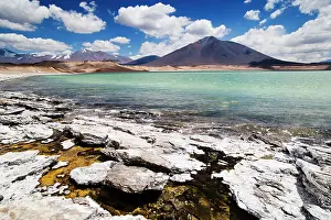 Deposits: Mineral deposits and warm water of volcanic origin on shore