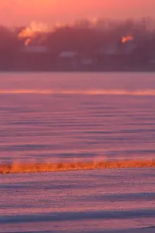 Formed: Mist formed over the open water due to temperature differenc