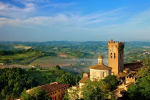 Medieval: A misty dawn above the medieval town of