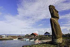 Township: Moai (monolithic stone statue) of Ahu Tautira in