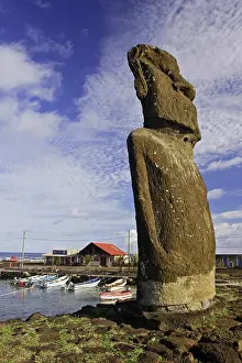 Township: Moai (monolithic stone statue) of Ahu Tautira in