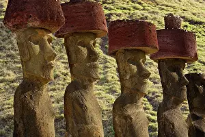 Moais: Moais on Aku Nau Nau at Anakena beach. Easter Island