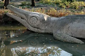 Model dinosaurs, Crystal Palace, London. World's