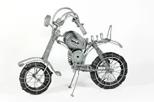 Models: Model motorcycle made from soft steel wire made