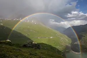 Filled: Moelltal Valley filled with clouds and rainbow -