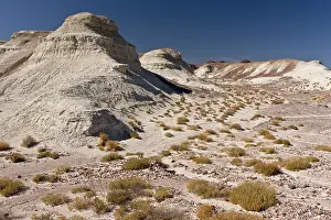 Badland: Mojave Desert, dry saline badland hills
