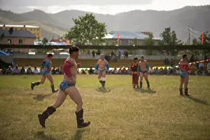Clothe: Mongolian wrestlers, Naadam Festival Tsetserleg