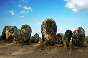 Guadalupe: Monoliths Cromlech of Almendres - Megalithic stone