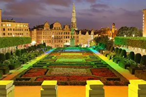 Brussels: Mont des Arts Gardens and Tower of the Town Hall