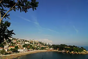 Adriatic: Montenegro, Ulcinj, beach front with houses