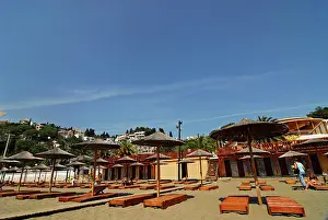 Adriatic: Montenegro, Ulcinj, view of canopy at beach