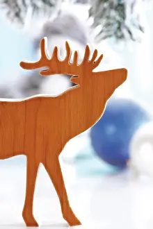 Made: Moose, reindeer, made of wood, Christmas decoration