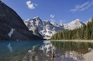 Glaciers: Moraine Lake and mountains of the Valley of the Ten Peaks