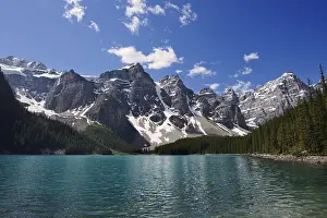 Glaciers: Moraine Lake and mountains of the Valley of the Ten Peaks