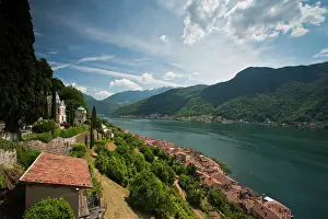 Rooftop: Morcote town on Lake Lugano, Ticino Canton