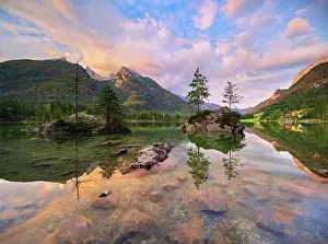 Hintersee: Morning atmosphere at Lake Hintersee, Ramsau, Berchtesgadene