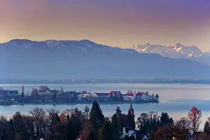 Constance: Morning atmosphere, view over Lindau to Lake Constance