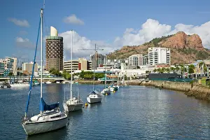 Moored: Morning Townsville view with Castle Hill