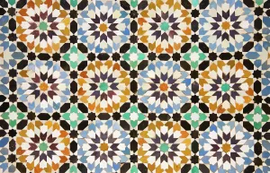 Courtyard: Morocco - Highly artistic tile works in the central