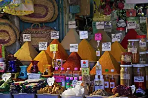 Spices: Morocco - market stall selling spices