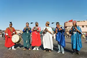 Musicians: Morocco - Musicians at Marrakesh's famous square