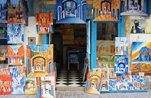Painters: Morocco - A painter's shop in the Medina (= the