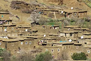 Roofs: Morocco - Rooftop satellite dishes evidence the