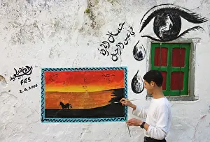 Artist: Morocco - Street artist in the Medina (= the original
