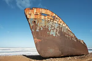 Wrecks: Morocco - The Zahra shipwreck at the shore of the