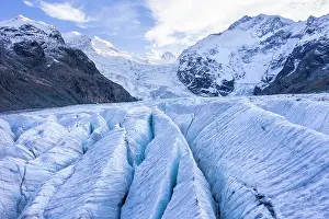 Bernina: Morteratsch Glacier, Bernina Group with Piz Bernina