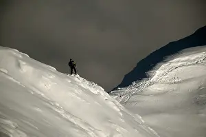 Skier: Mount Buller Alpine Resort.with lone skier on ski