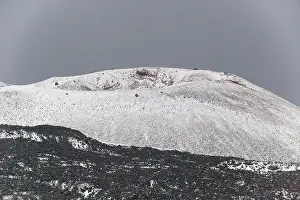Etna: Mount Etna during a hail storm