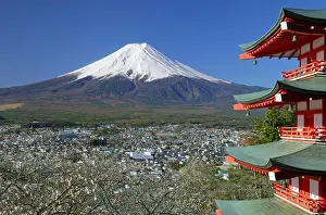 Multi: Mount Fuji and five story pagoda Fujiyoshida city Yamanashi