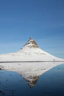 Kirkjufjell: Mount Kirkjufjell at the fjord Iceland