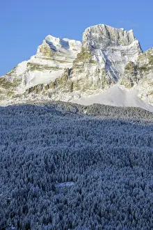 Belluno: Mount Pelmo in the morning after snowfall