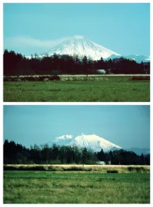 1980: Mount St. Helens Before and After 1980 Eruption