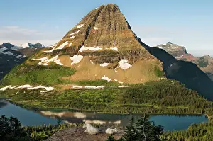 Nanny: Mountain Goat - nanny and kid lying down overlooking