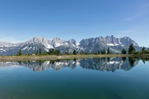 Kitzbhel: Mountain lake at Astberg, Astbergsee, water reflection