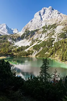 Reutte: Mountain lake Seeben (Seebensee) in the