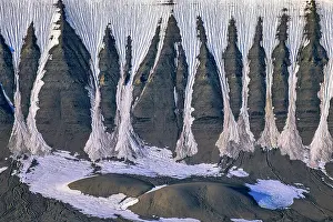 Mountainside: Mountain with natural pattern with snow groove on